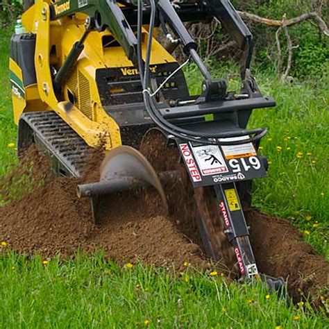 trencher attachment for mini skid steer|mini skid steer with trencher.